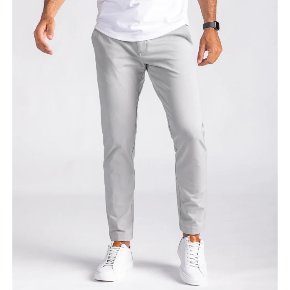Bylt Everyday Pant 2.0 Men's 31 Light Gray Slim Fit Athletic Stretch Travel Work